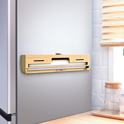 MSJGA Magnetic Plastic Wrap Dispenser with Cutter for Drawer & Refrigerator