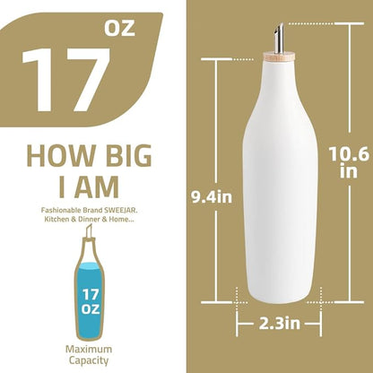 Sweejar Matte Ceramic Olive Oil Dispenser Bottle