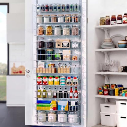 ElegantArray 10-Tier Pantry Door Organizer, Light Gray