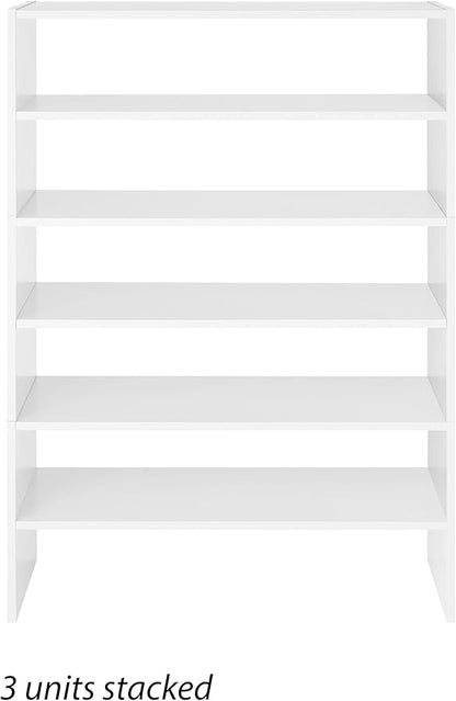 Whitmor Wood Stackable 2-Shelf Shoe Rack, 24 inches，2 Pack
