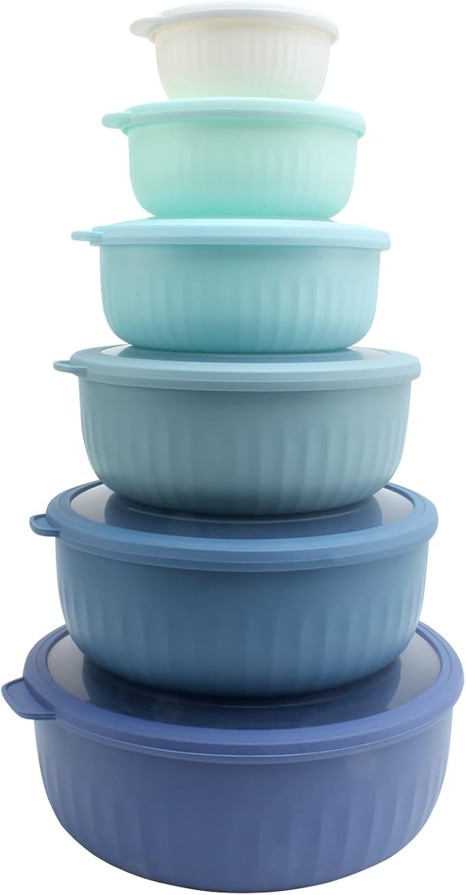 COOK WITH COLOR Prep Bowls with Lids- Wide and Deep Nesting Plastic Small