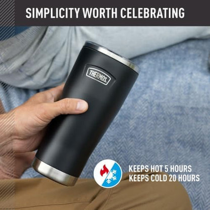 THERMOS ICON SERIES, Stainless Steel Tumbler with Slide Lock, 18 Ounce, Crimson