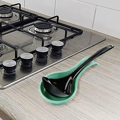 Reston Lloyd Kitchen Counter Utensil Spoon Rest, Ladles, Spaghetti Forks, & Spatulas, Durable BPA-Free Plastic – Dishwasher Safe, Décor, Space Saving Hanging Hole on Handle, Seafoam