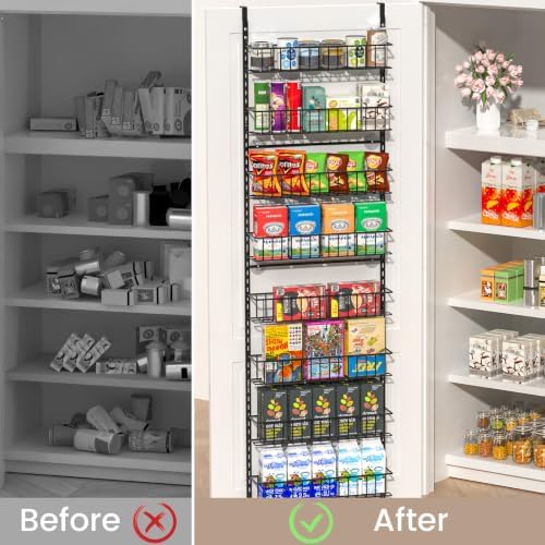 ElegantArray 10-Tier Pantry Door Organizer, Black