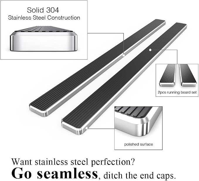 APS Running Boards 6 inches Compatible with Ford Ranger Mazda B-Series 1999-2011 Super Cab 4-Door 304 Stainless Steel (Nerf Bars Side Steps Side Bars)