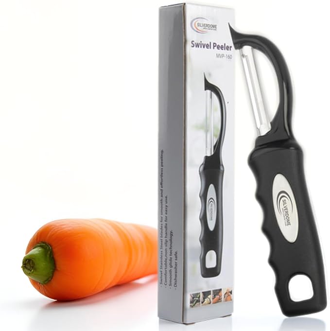 Premium Swivel Peeler- Super Sharp Stainless Steel Blades for fast and efficient Kitchen Prep- Ergonomic Handle- Dishwasher Safe- Equipped with sharp tip to remove Blemishes on Vegetables