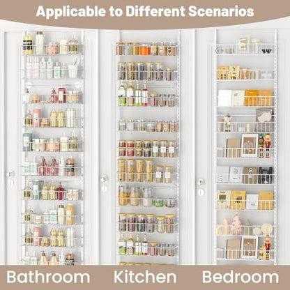 ElegantArray 10-Tier Pantry Door Organizer, White