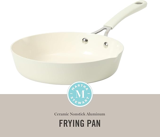 Martha Stewart Heathland 9.5 Inch Aluminum Cookware Non-Toxic Premium Ceramic