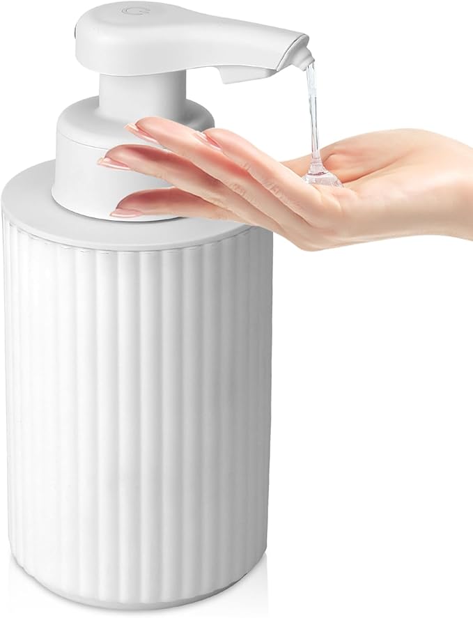 Automatic Soap Dispenser Liquid Touchless: 9oz White Plastic