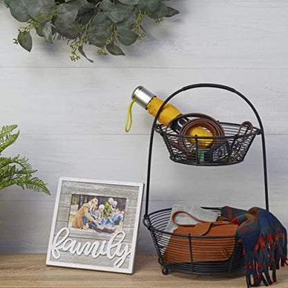Gourmet Basics by Mikasa Tulsa Fruit Metal Storage Basket, 2-Tier