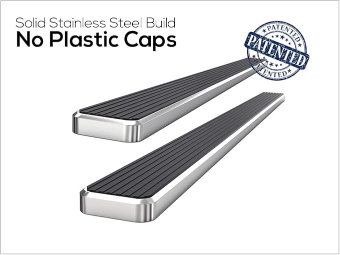 APS Running Boards (Nerf Bars Side Steps Step Bars) Compatible with Ford F250 F350 Super Duty 1999-2016 Regular Cab (Silver 5in 304 Stainless Steel)