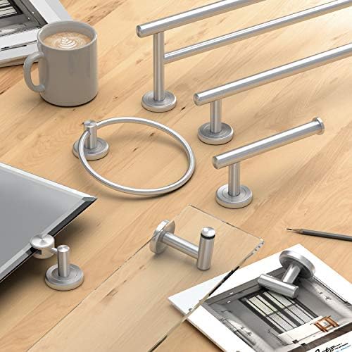 Gatco 4294 24" Latitude II Double Towel Bar, Satin Nickel / Wall Mounted Double Towel Holder for Bathroom