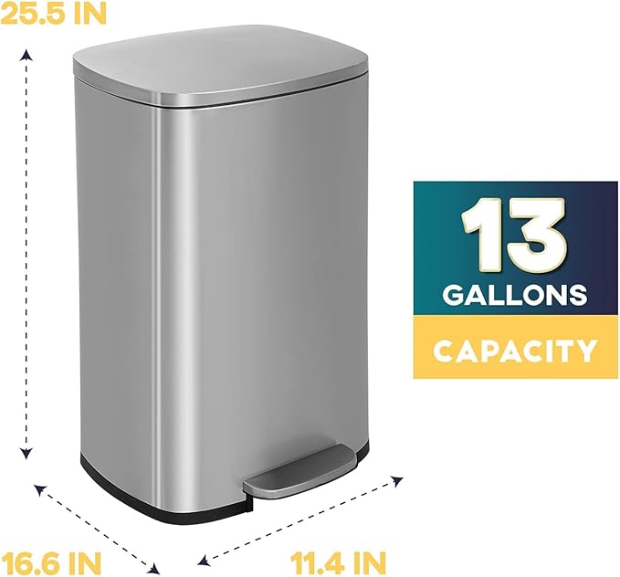 13 Gallon/50 L Garbage Can Kitchen Trash Can