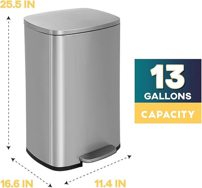 13 Gallon/50 L Garbage Can Kitchen Trash Can
