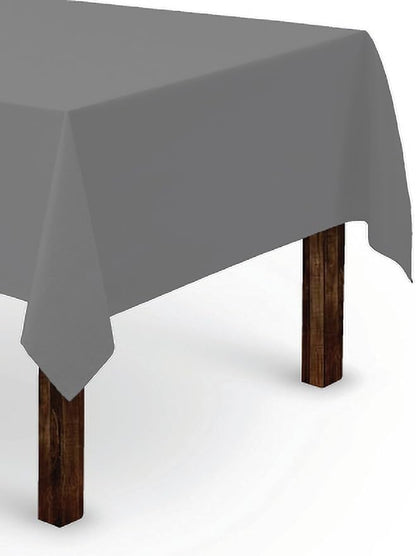 Gee Di Moda Rectangle Tablecloth - 60 x 84 Inch Charcoal - Heavy Duty Washable Polyester - For 5 Ft Rectangular Table, Buffet, Dinner, Wedding & Baby Shower