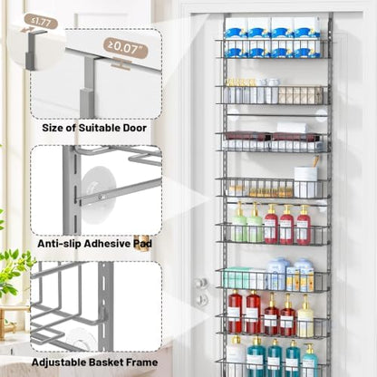 ElegantArray 10-Tier Pantry Door Organizer, Light Gray