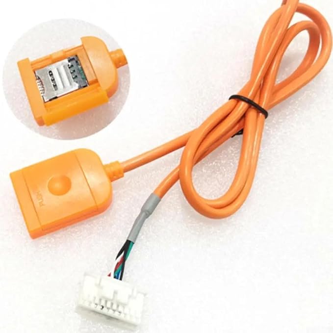 SIM Card Slot Adapter Cable 20 Pin Connector for Android Car Radio Head Unit GPS Navigation Extension with Stable Signal Transmission Orange 48.5cm