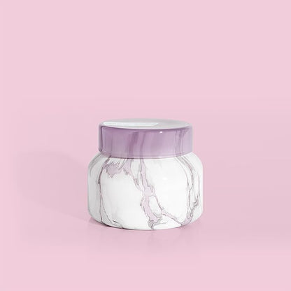 Capri Blue Modern Marble Jar Candles - Luxury Candles for Home Scented - Long Lasting Soy Wax Blend (Aloha Orchid, 8 oz)