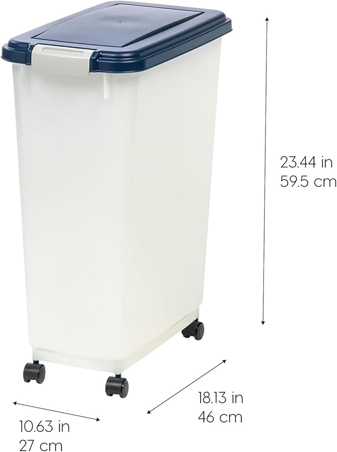 IRIS USA Airtight Dog Food Storage Container, Attachable Wheels,