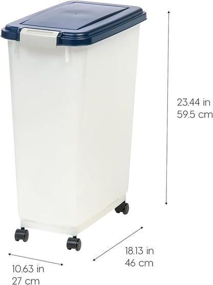 IRIS USA Airtight Dog Food Storage Container, Attachable Wheels,