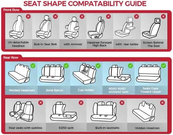 FREESOO Leather Car Seat Covers Full Set, Waterproof Black Seat Covers for Cars Trucks SUV, Luxury Car Seat Covers Front Seats and Back, Automotive Car Seat Cushion Protector Fit for Most Vehicles