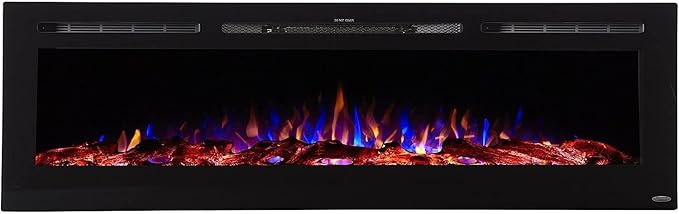 Touchstone Smart Electric Fireplace-The Sideline 72" Wide-in Wall Recessed