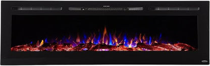 Touchstone Smart Electric Fireplace-The Sideline 72" Wide-in Wall Recessed