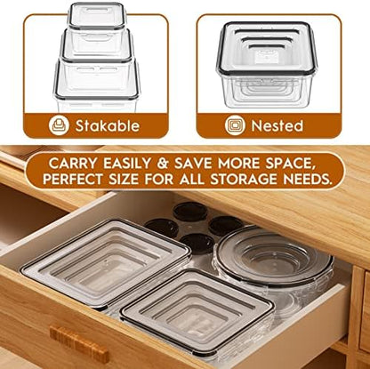 KEMETHY Large 52 Piece Food Storage Containers with Airtight Lids, BPA-free