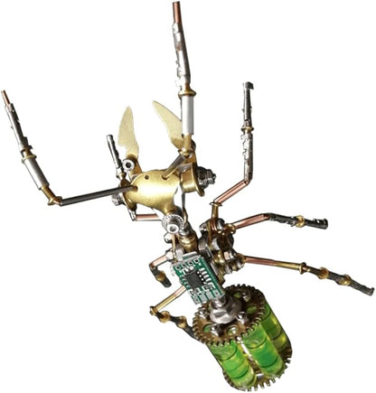 3D Steampunk Mechanical Insect Puzzle Kit - DIY Metal Assembly Model for Adults, Unique Retro Brass Sculpture Craft for Home Office Decoration (Gatling Ant)