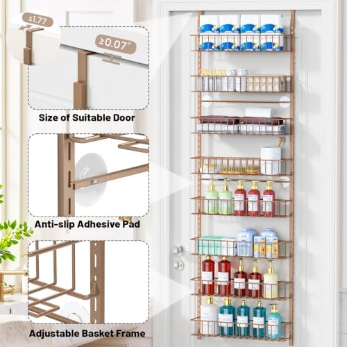 ElegantArray 8-Tier Pantry Door Organizer, Brown