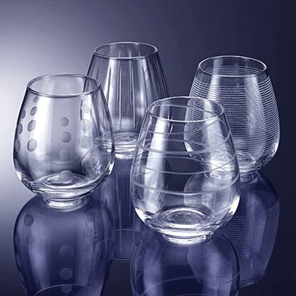 Mikasa Cheers Stemless Wine Glass, 14-Ounce, Set of 4