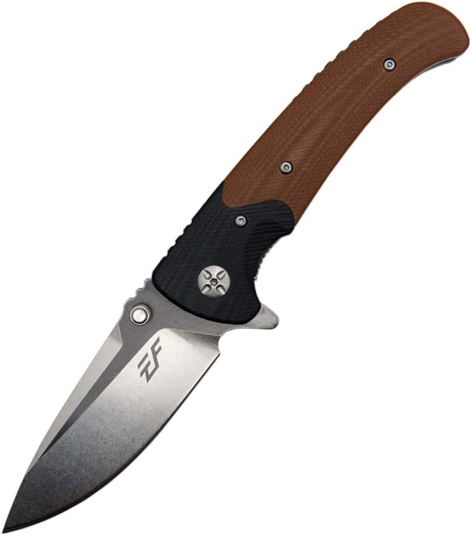 Eafengrow EF67 Pocket Knife with Metal Clip,D2 Steel Blade G10 Handle EDC folding knife Tool Liner Lock for Tourist Outdoor Camping Hiking Tactical (EF67-brown)