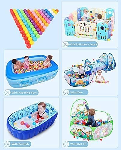 MoonxHome Ball Pit Balls for Toddlers, BPA Free Crush Proof Plastic Toy Balls for Ball Pit, Children's Pool Water Toys, Macaron Ocean Balls for Play Tent 2.15 Inch Pack of 100…