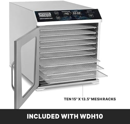 Waring Food Dehydrator with Includes 15" x 13.5" Mesh Racks