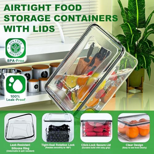 62 Pcs Large Food Storage Containers with Lids Airtight,Total 656OZ(31 Containers &31 Lids), Reusable BPA-Free Plastic Food Container for Kitchen Organization, Leakproof Meal-Prep Containers for Lunch