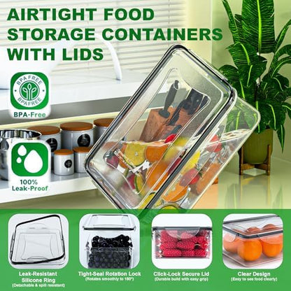 62 Pcs Large Food Storage Containers with Lids Airtight,Total 656OZ(31 Containers &31 Lids), Reusable BPA-Free Plastic Food Container for Kitchen Organization, Leakproof Meal-Prep Containers for Lunch