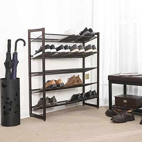 SONGMICS Metal Shoe Rack, 5-Tier Shoe Orgainzer, Holds 20-25 Pairs