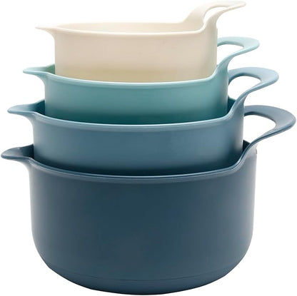 COOK WITH COLOR Nesting Plastic Mixing Bowl Set with Pour Spouts and Handles