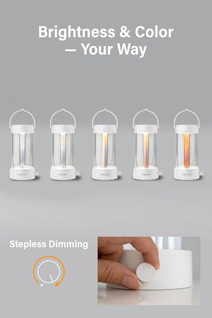 Lantern - Rechargeable LED Camping Lantern, Vintage 360° Dimmable Light , 4000mAh Power Bank, High CRI 95, IPX4 Water-Resistant, Portable for Home, Emergency, Outdoor, White