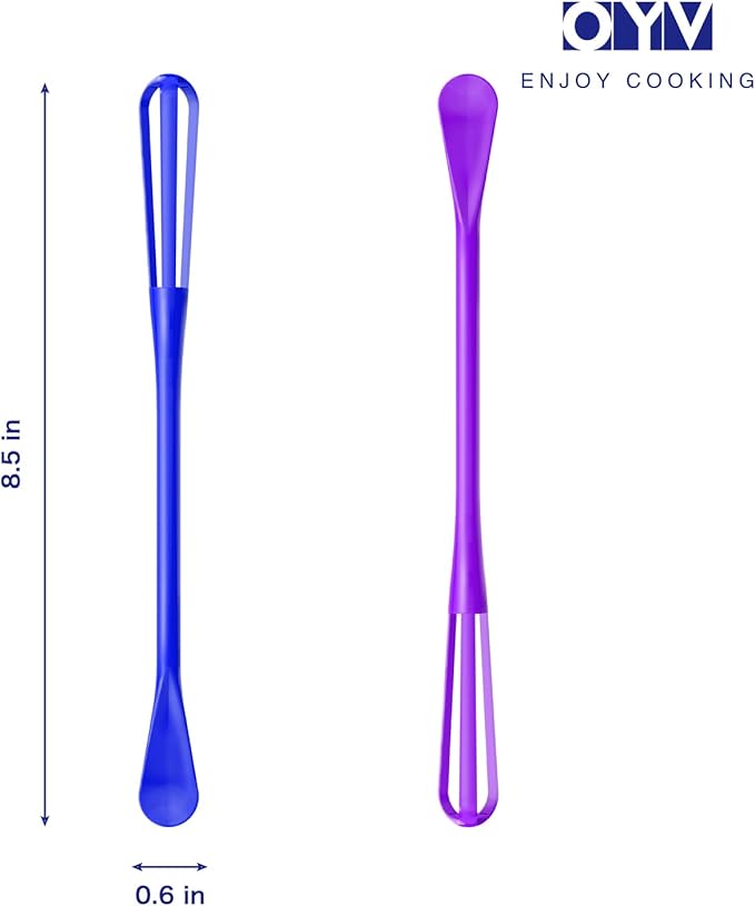 OYV Colorful Mini Whisk, Mini Spoon, Tiny Whisk 7 Pieces, Mini Small Wisk