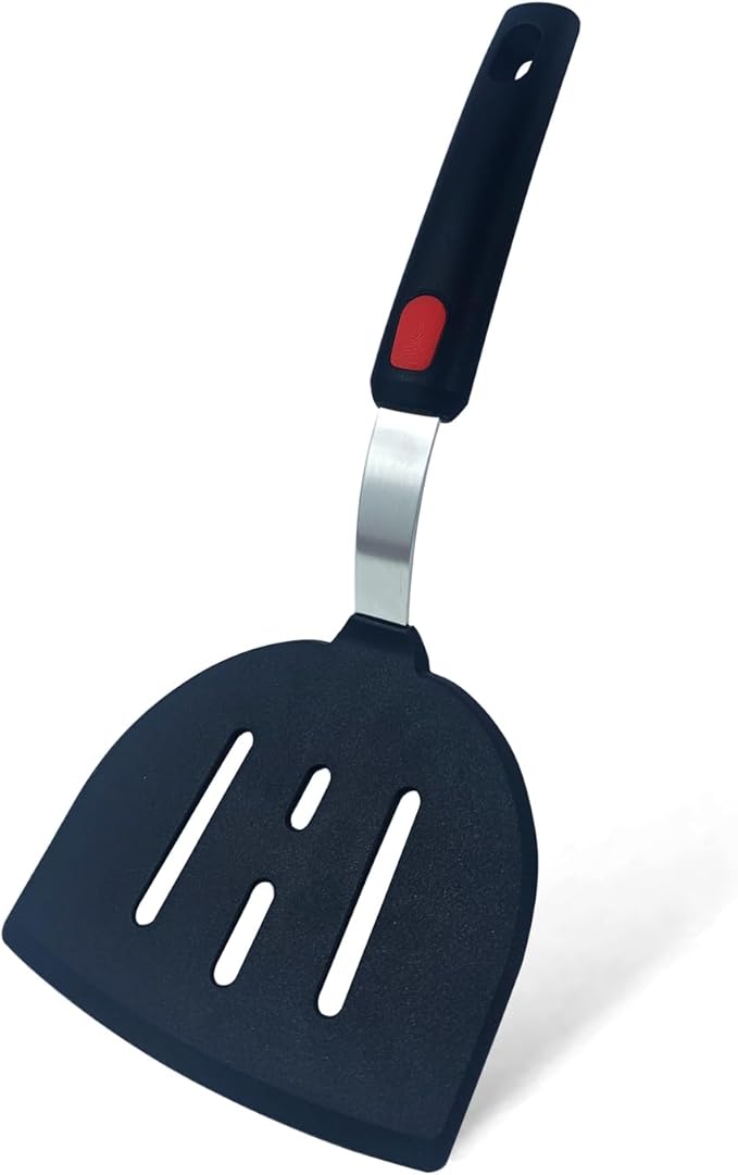 Tenta tenta kitchen Silicone Turner Pancake Slotted Spatula for Cooking - Nonstick Cookware Safe 600°F Flexible & Thin Cooking Flipper for Eggs - Reinforced Stainless Steel Core - BPA Free