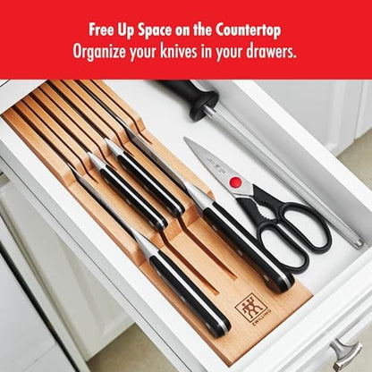 Zwilling 8-Slot In Drawer Knife Block, Beechwood