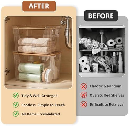 CANTAMI Plastic Trash Bag Dispenser with Lids, Stackable, 2Pack, 2XL