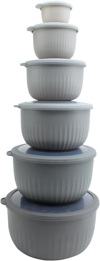 COOK WITH COLOR Prep Bowls with Lids- Wide and Deep Nesting Plastic Small