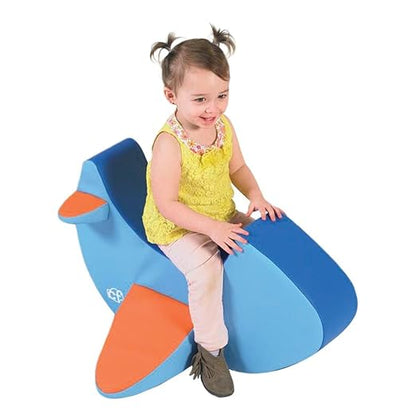 Children's Factory Rocking Airplane,Ride-On Foam Rocker for Toddlers, Playroom, Daycare, Preschool Indoor Playground