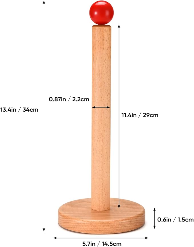 Paper Towel Holder, Wooden Kitchen Roll Stand
