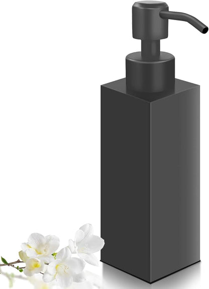 Black Soap Dispenser, Matte Black Stainless Steel, Rust-Proof Liquid Hand Dish