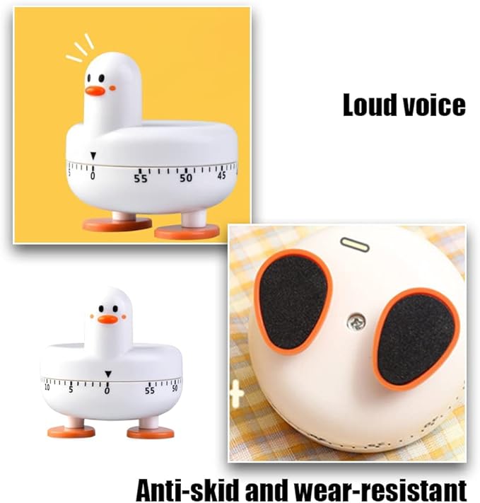 Cooking Timer Cute Duck Kitchen Timer 60 Minute Wind Up Mechanical Rotating