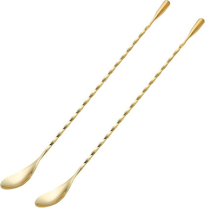 2 Pcs 12 Inches Bar Spoon, Long Handle Mixing Stirrers