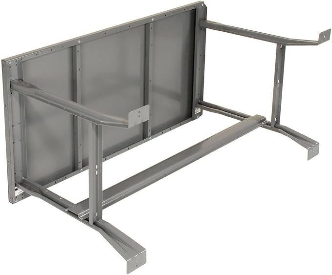 Global Industrial Fixed Height Workbench with C-Channel Flared Leg, Steel Top with Square Edge, 60"W x 30"D x 34"H, 2000 Lbs. Capacity, Gray, Industrial Workbench